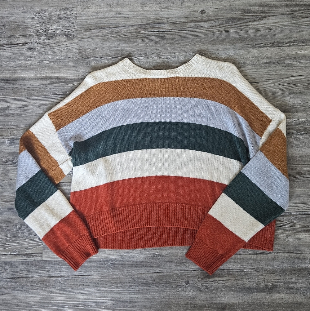 Forever 21 Striped Colorblock Sweater